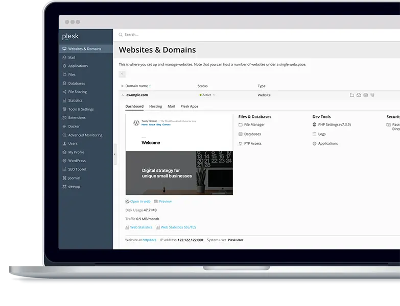 plesk panel hosting